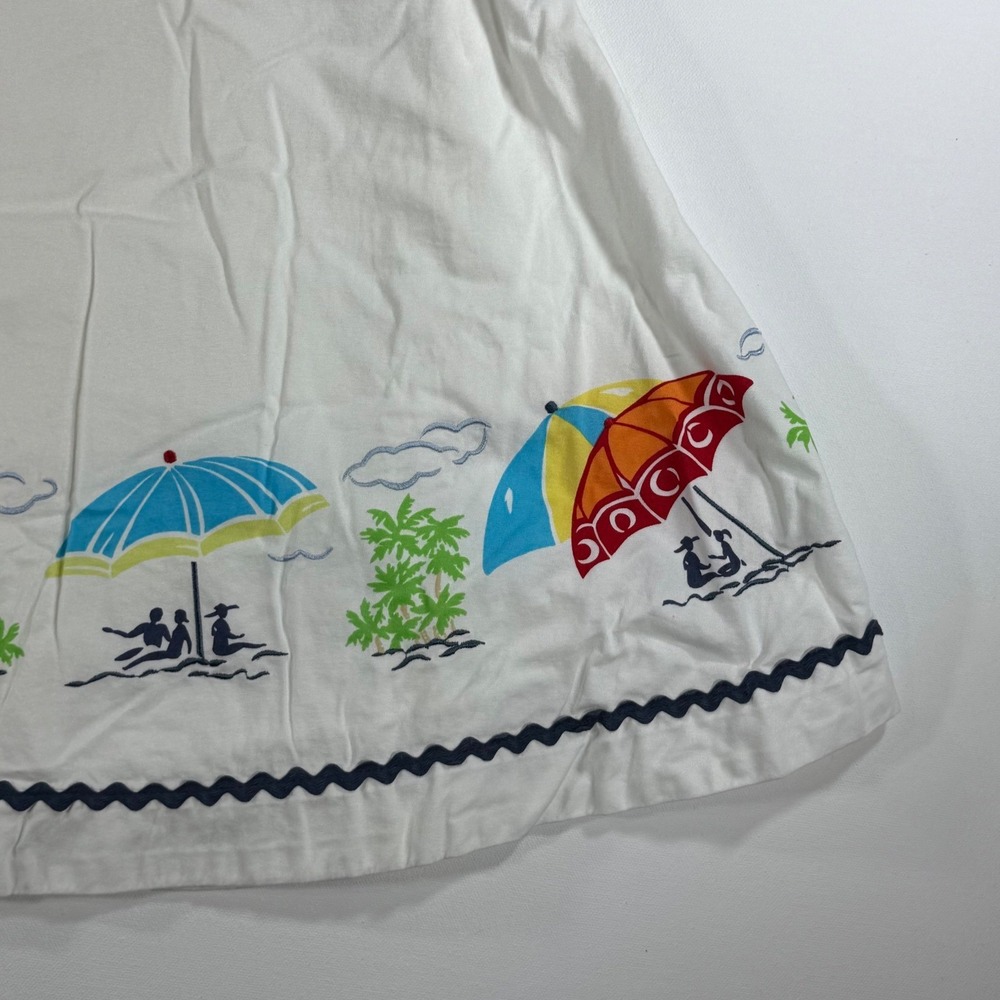 VTG Liz Claiborne Beach Umbrella Skirt Women 6 White Retro Coastal Preppy Summer - Picture 5 of 13